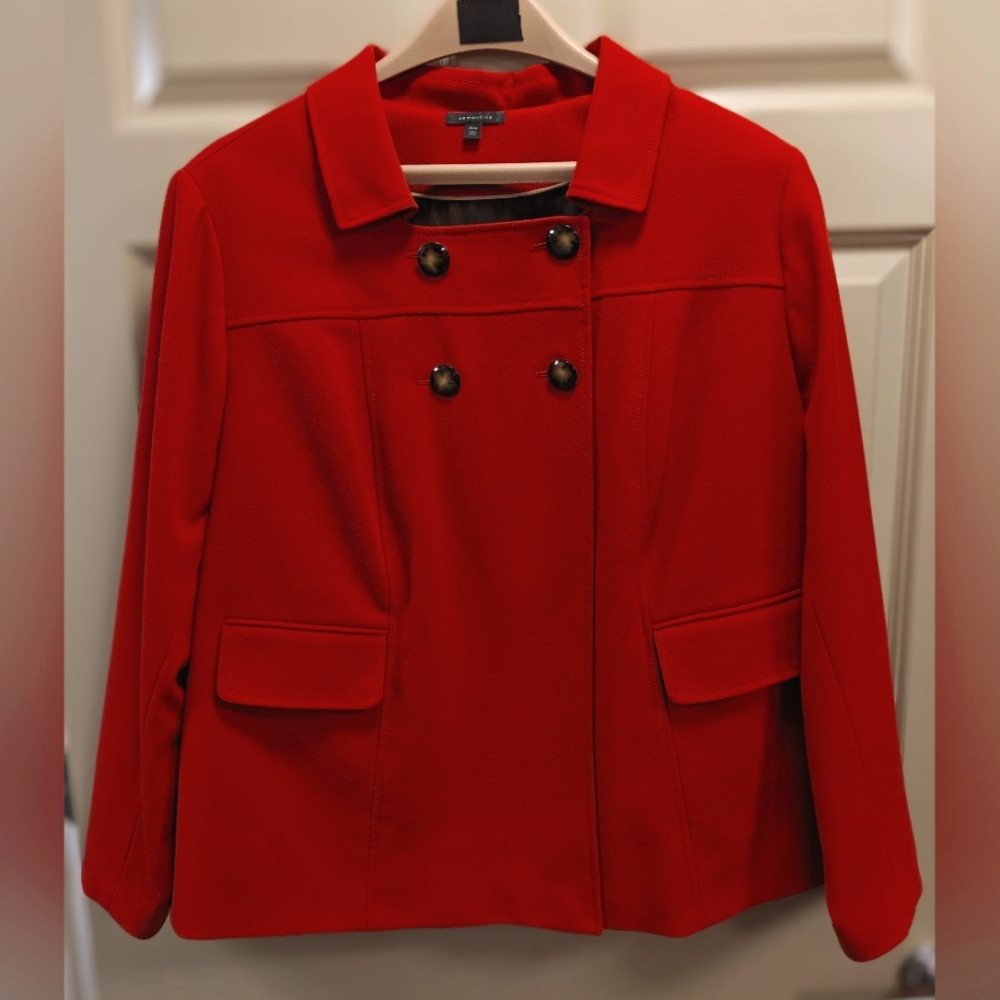 Vintage Semantiks Nordstrom Double Breasted Swing Pea Coat - size 24W